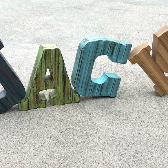 Farmhouse Country Shabby Chic 8” Solid Wood Letters - Picture 10 of 13